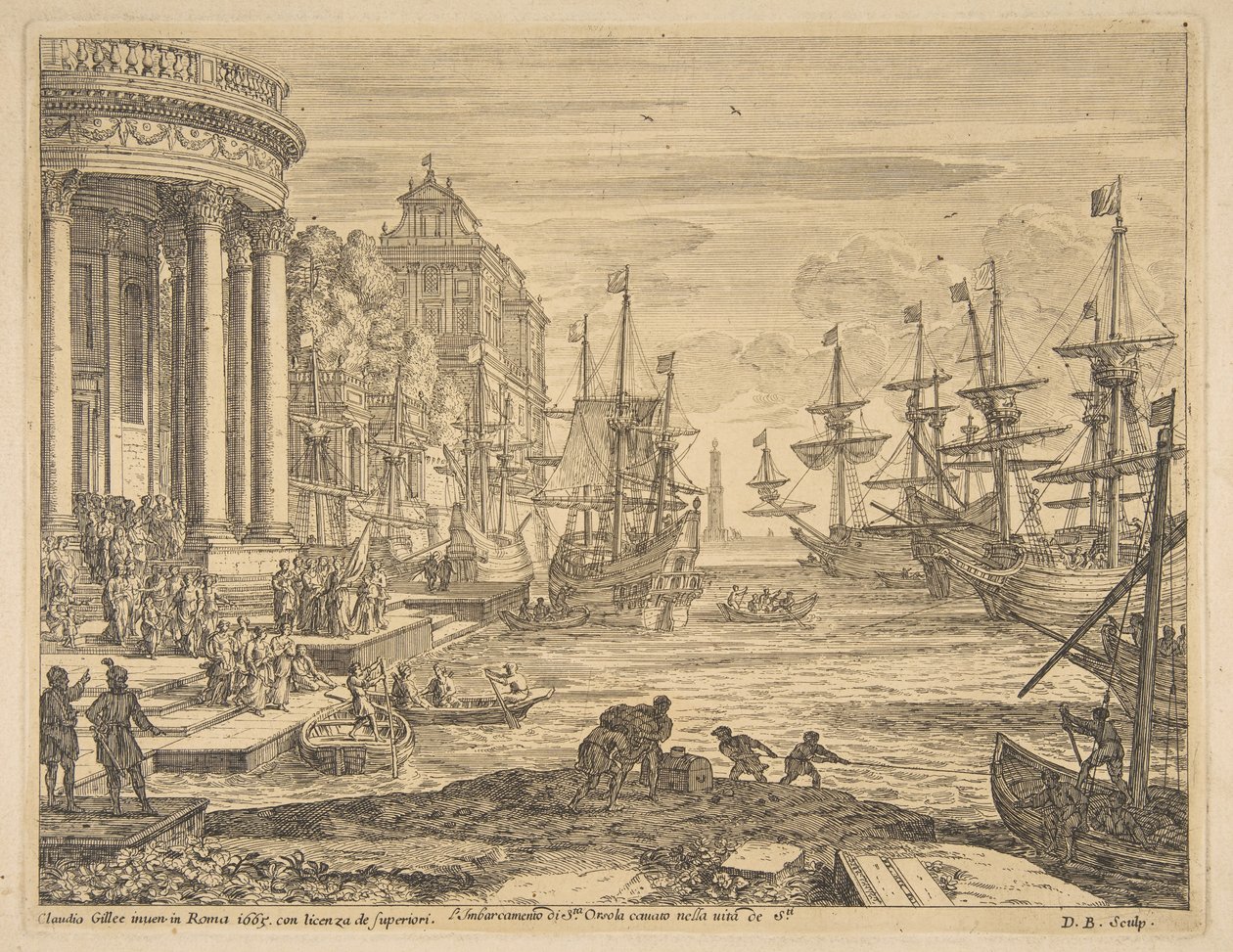 Zaokrętowanie św. Urszuli, 1665. autorstwa Claude Lorrain