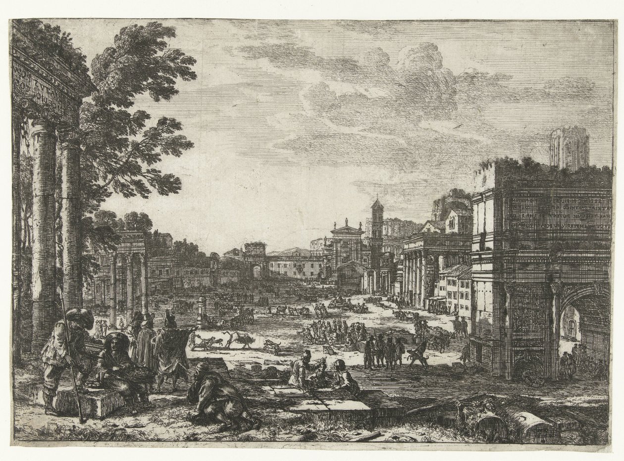 Forum Romanum w Rzymie Campo Vaccino autorstwa Claude Lorrain
