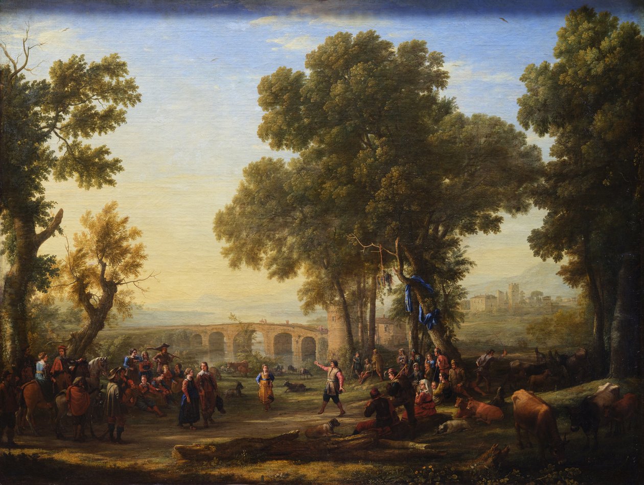 Francuski: La Fête villageoise Święto wsi autorstwa Claude Lorrain