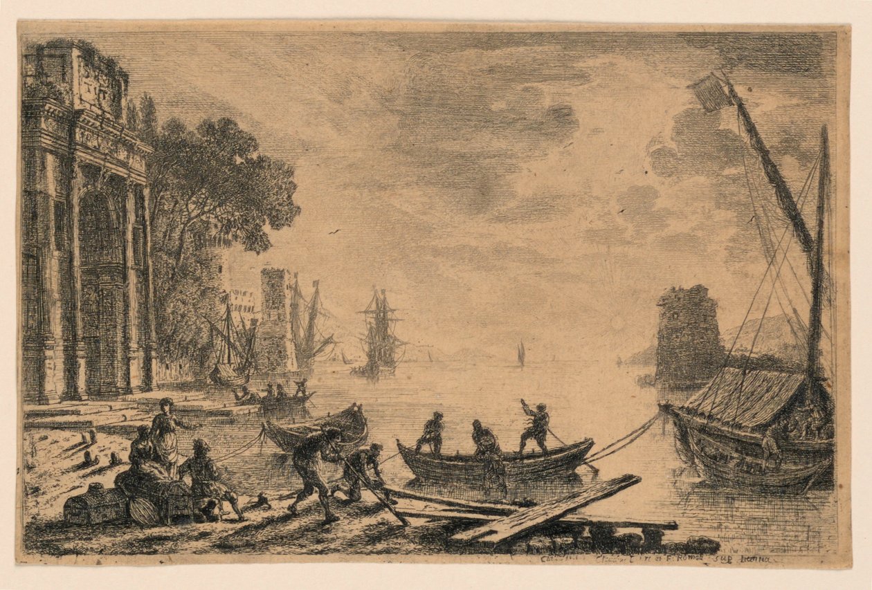 Scena portowa autorstwa Claude Lorrain