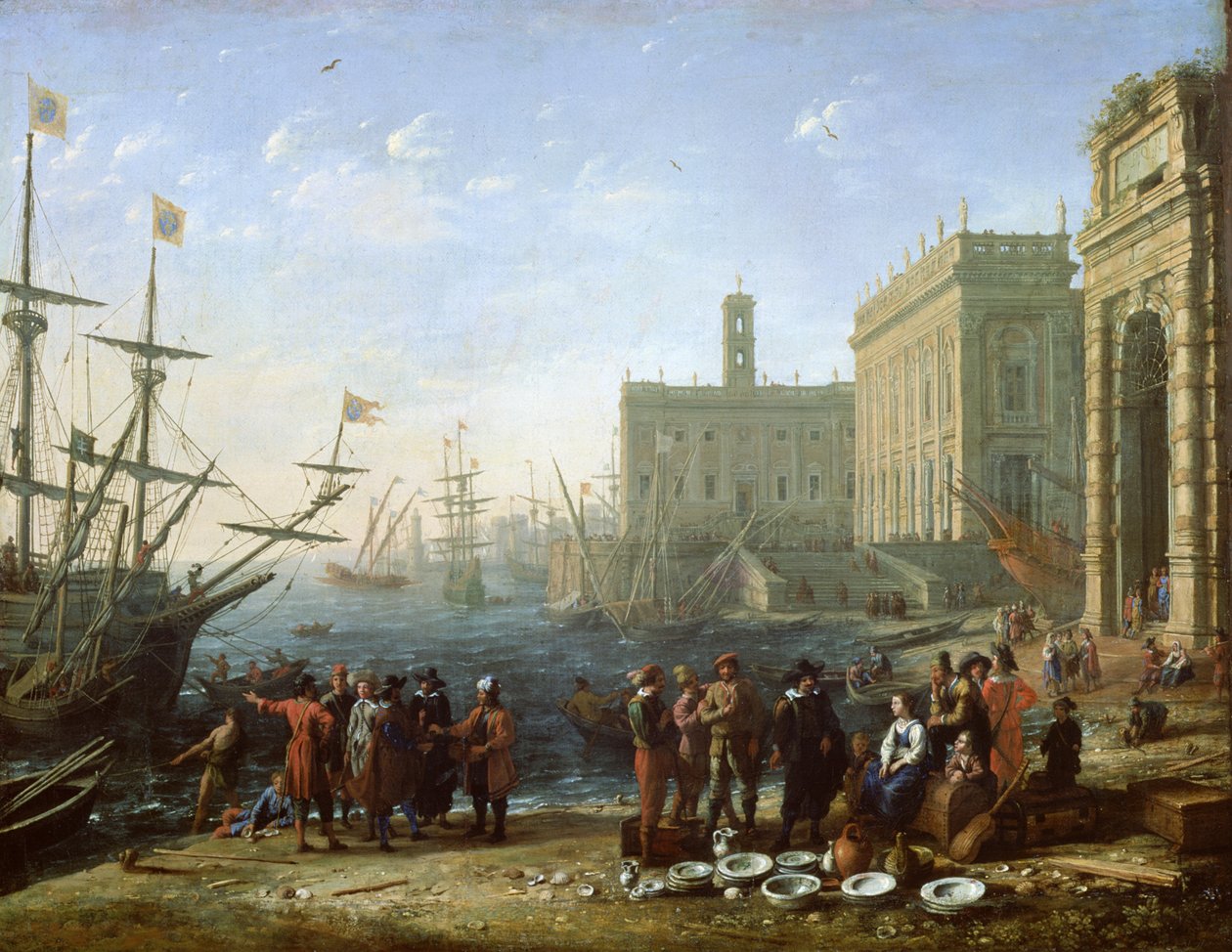 Scena portowa autorstwa Claude Lorrain