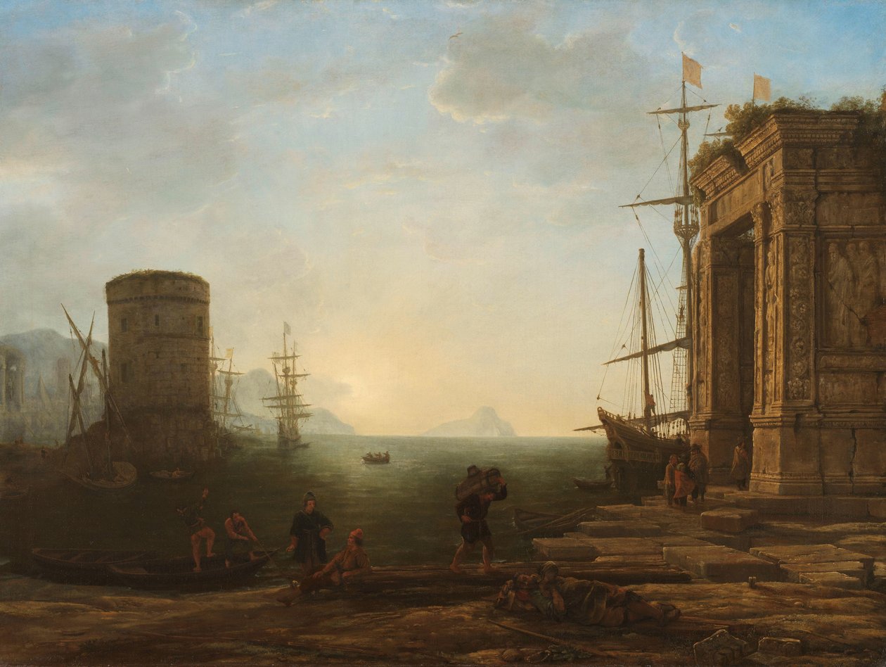 Port o wschodzie słońca autorstwa Claude Lorrain