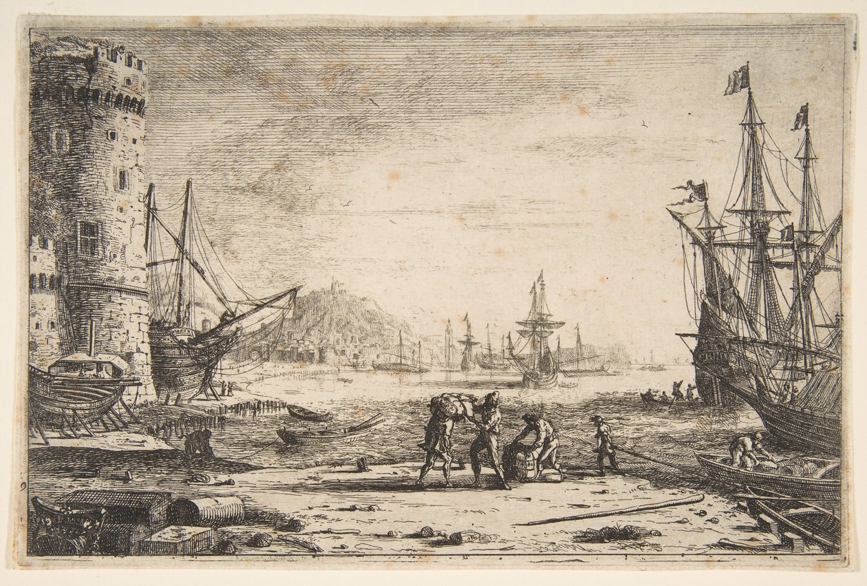 Port z Wielką Wieżą, ca. 1641. autorstwa Claude Lorrain