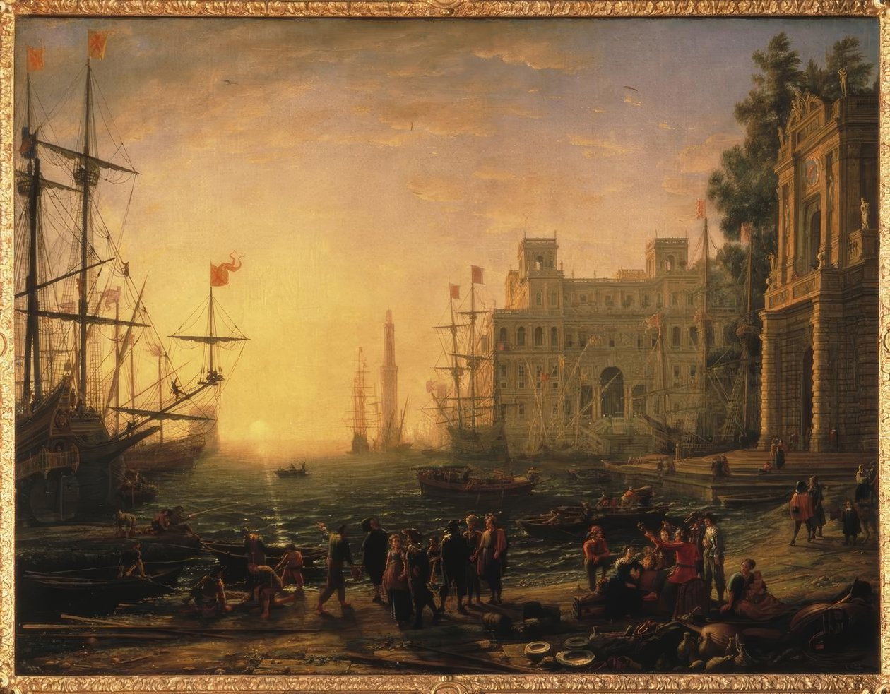 Idealny widok na port z Villa Medici autorstwa Claude Lorrain