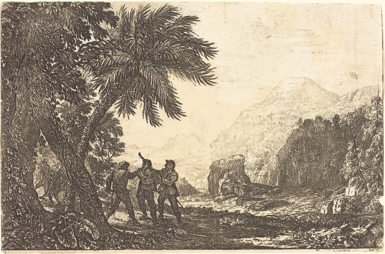 Krajobraz z bandytami (Scène de Brigands) autorstwa Claude Lorrain