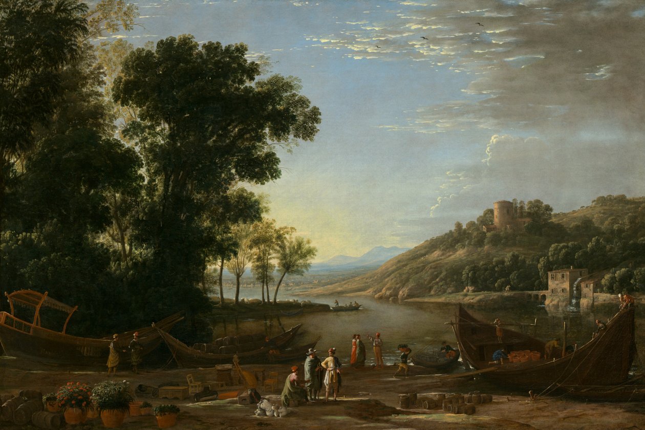 Krajobraz z kupcami autorstwa Claude Lorrain