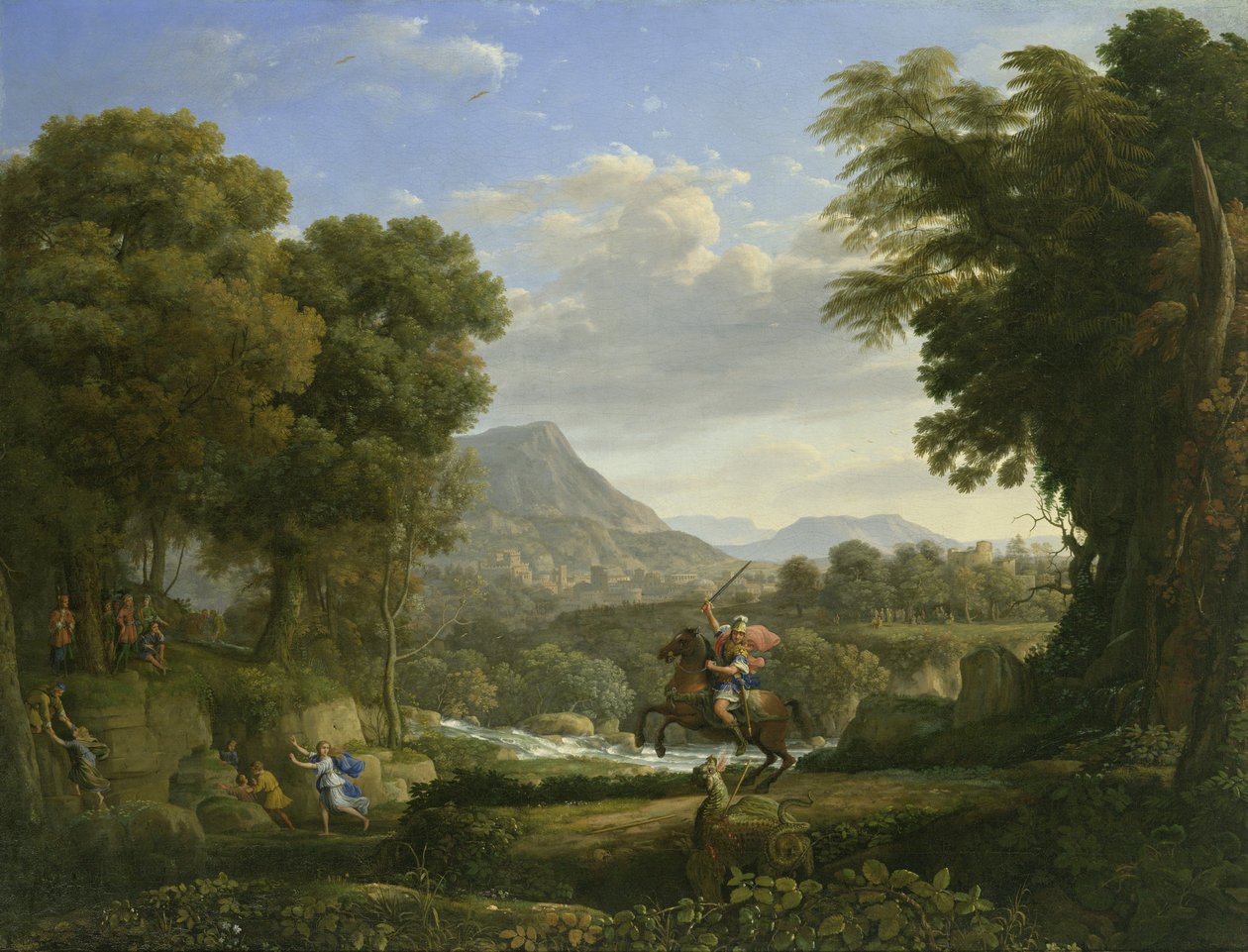 Krajobraz ze świętym Jerzym i smokiem autorstwa Claude Lorrain