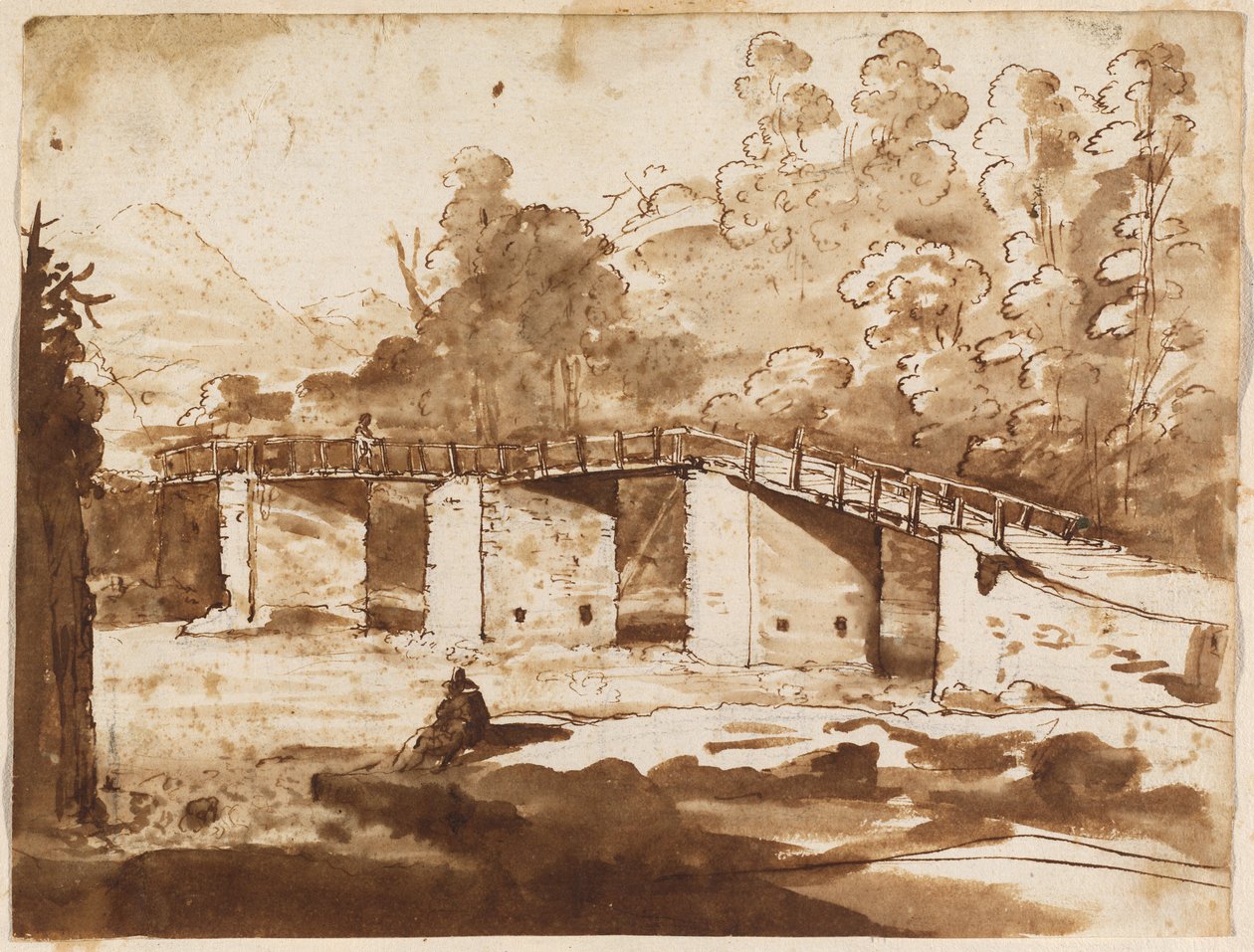Krajobraz z mostem autorstwa Claude Lorrain