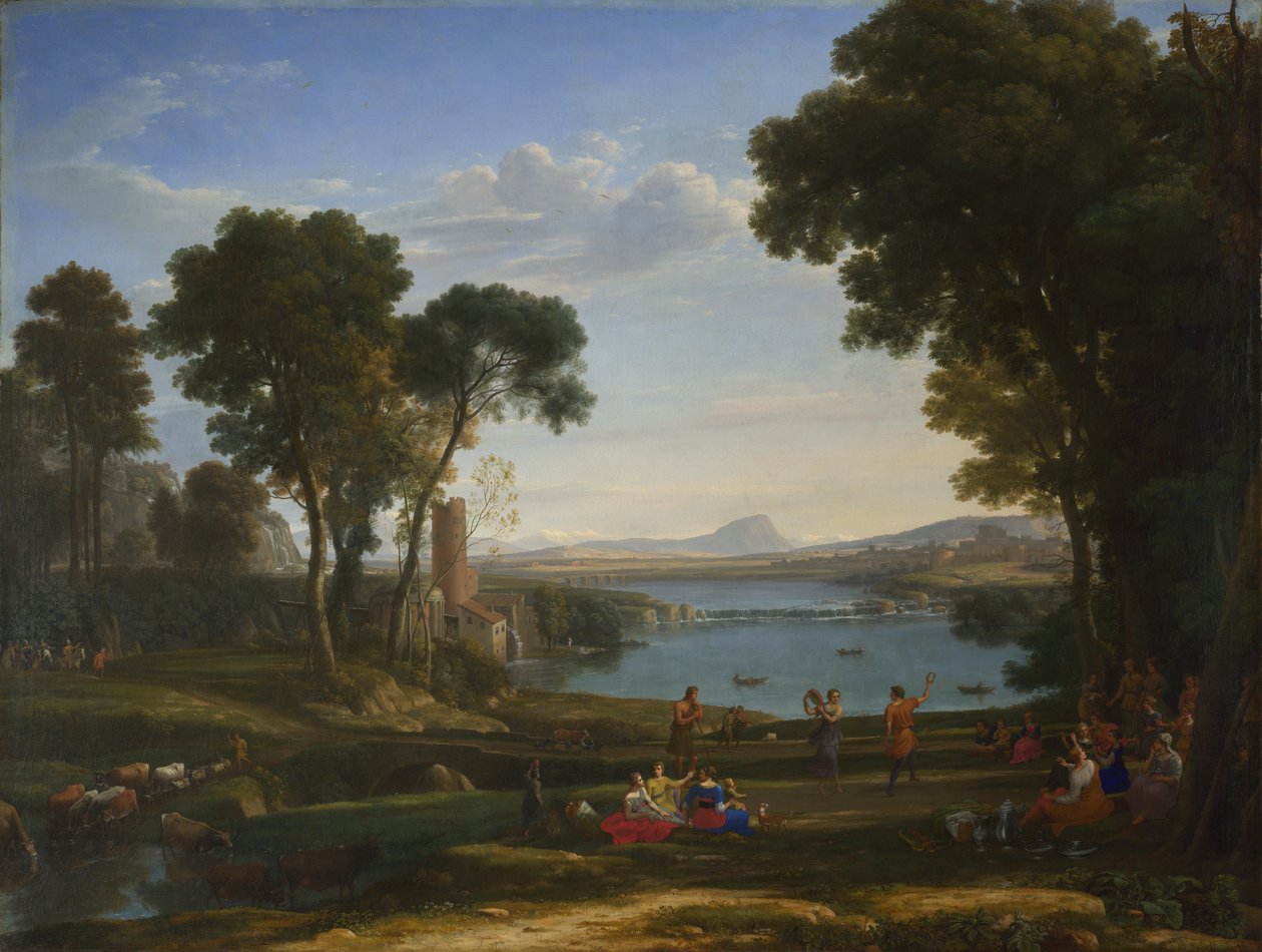 Krajobraz z małżeństwem Izaaka i Rebeki, 1648 autorstwa Claude Lorrain
