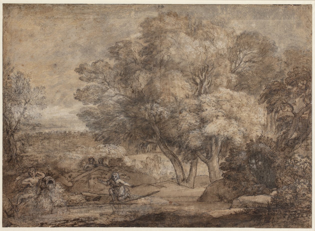 Krajobraz z Narcyzem i Echo autorstwa Claude Lorrain
