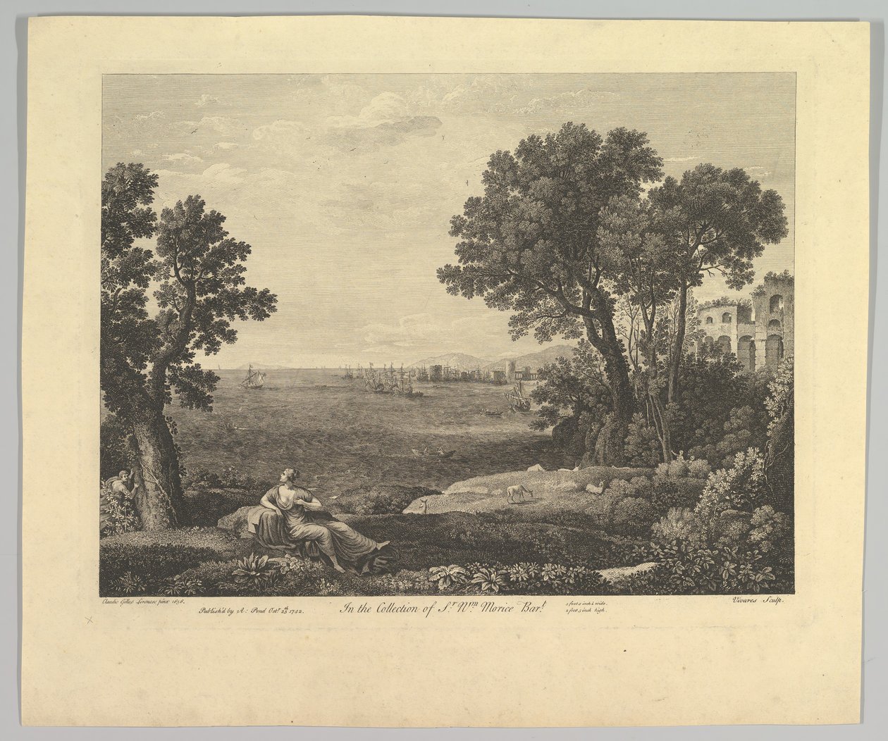 Pejzaż morski z Bachusem i Ariadną, 1742. autorstwa Claude Lorrain