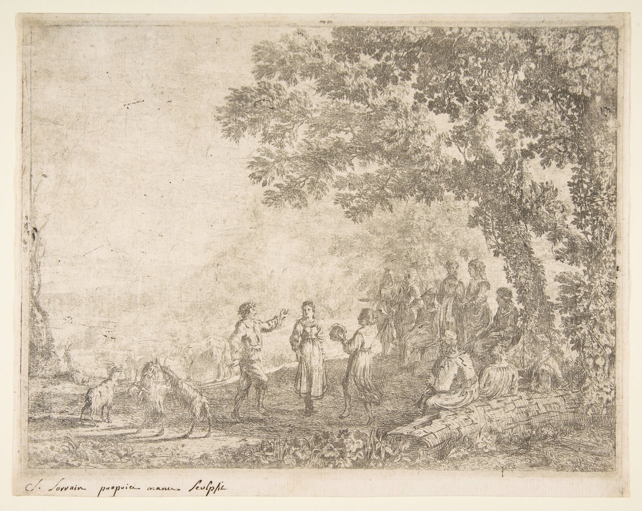 Duży Talerz Country Dance, ca. 1637. autorstwa Claude Lorrain