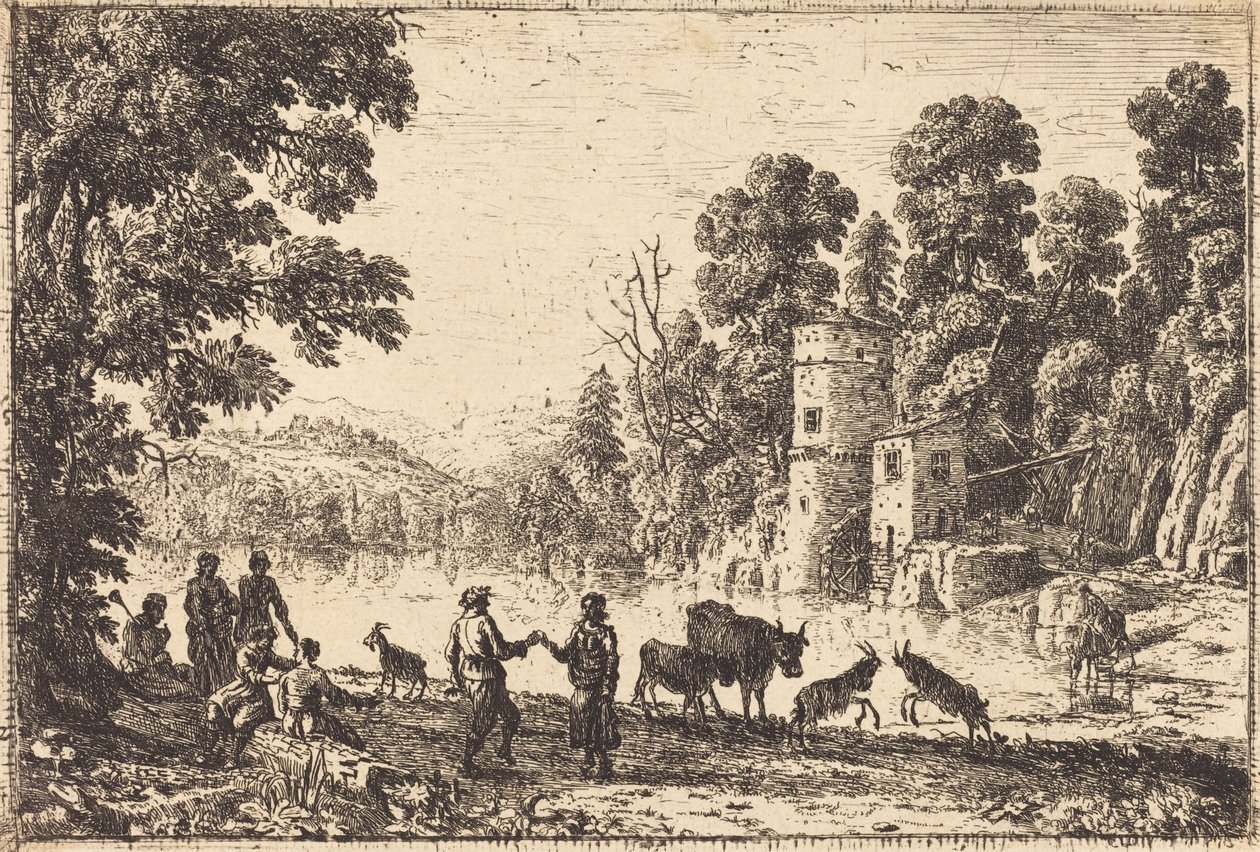 Taniec na brzegu rzeki autorstwa Claude Lorrain
