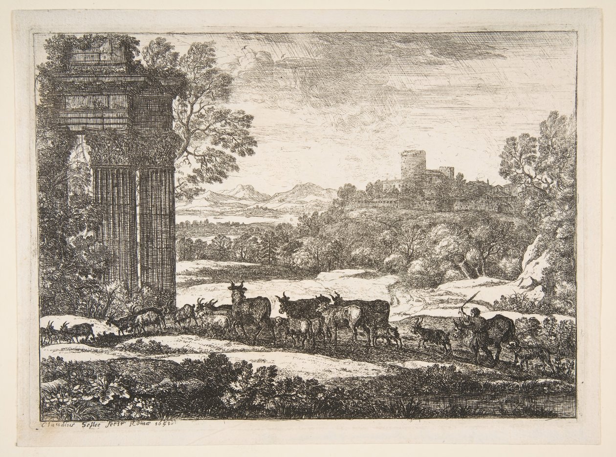 Stado powracające podczas sztormowej pogody, 1651. autorstwa Claude Lorrain