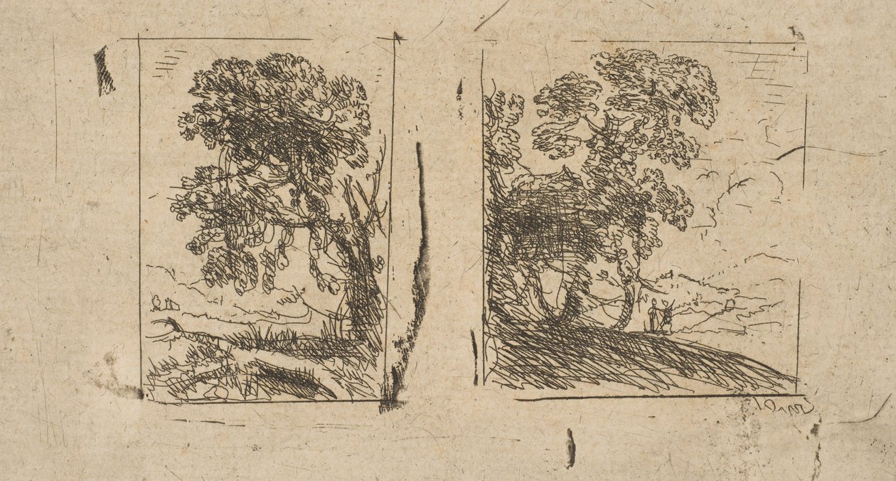 Dwa krajobrazy, ca. 1630. autorstwa Claude Lorrain