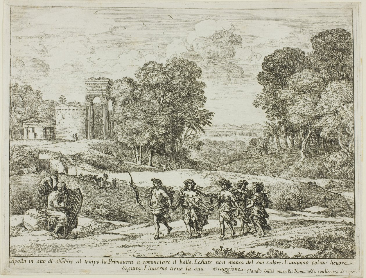 Czas, Apollo i pory roku autorstwa Claude Lorrain