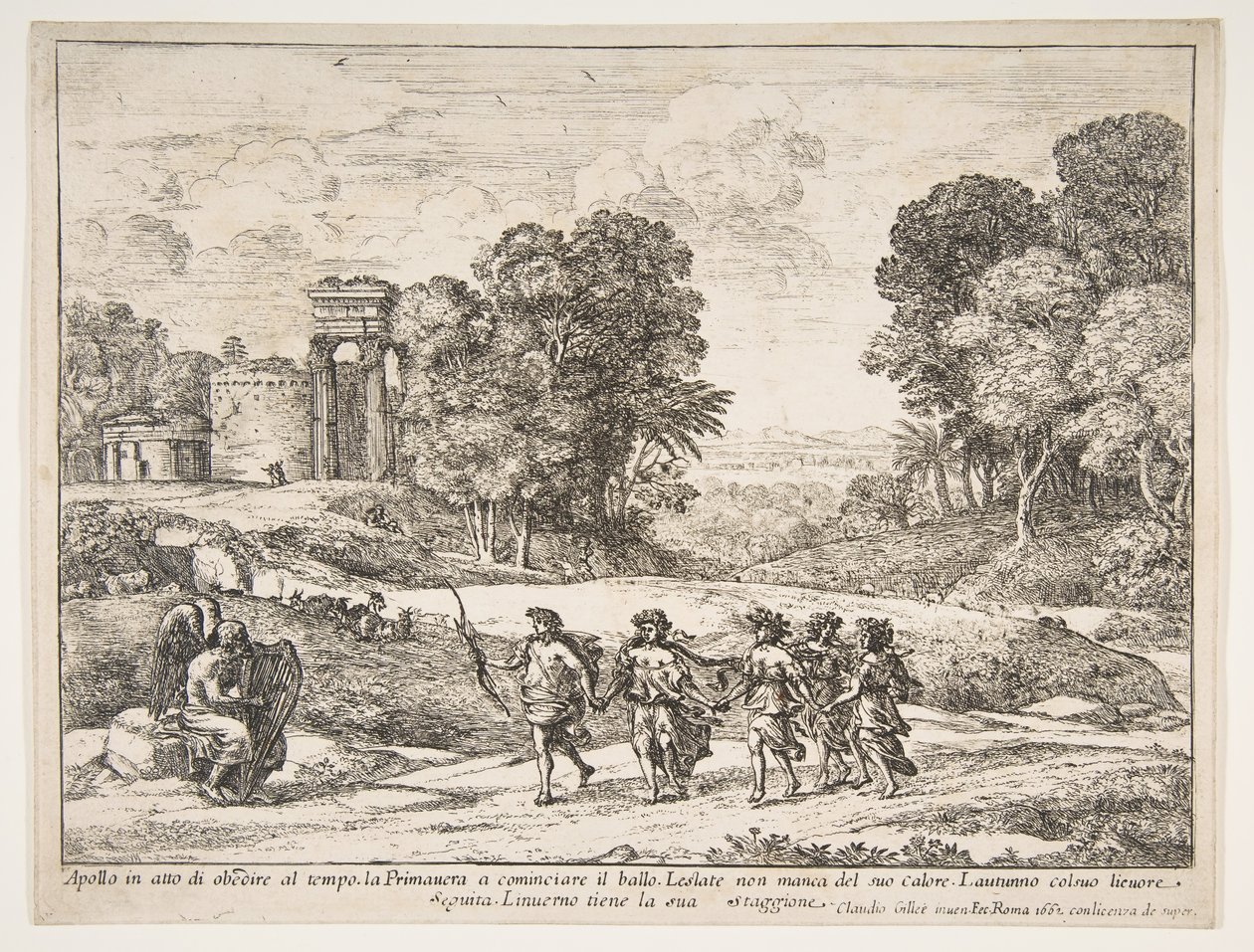 Czas, Apollo i pory roku, 1662. autorstwa Claude Lorrain