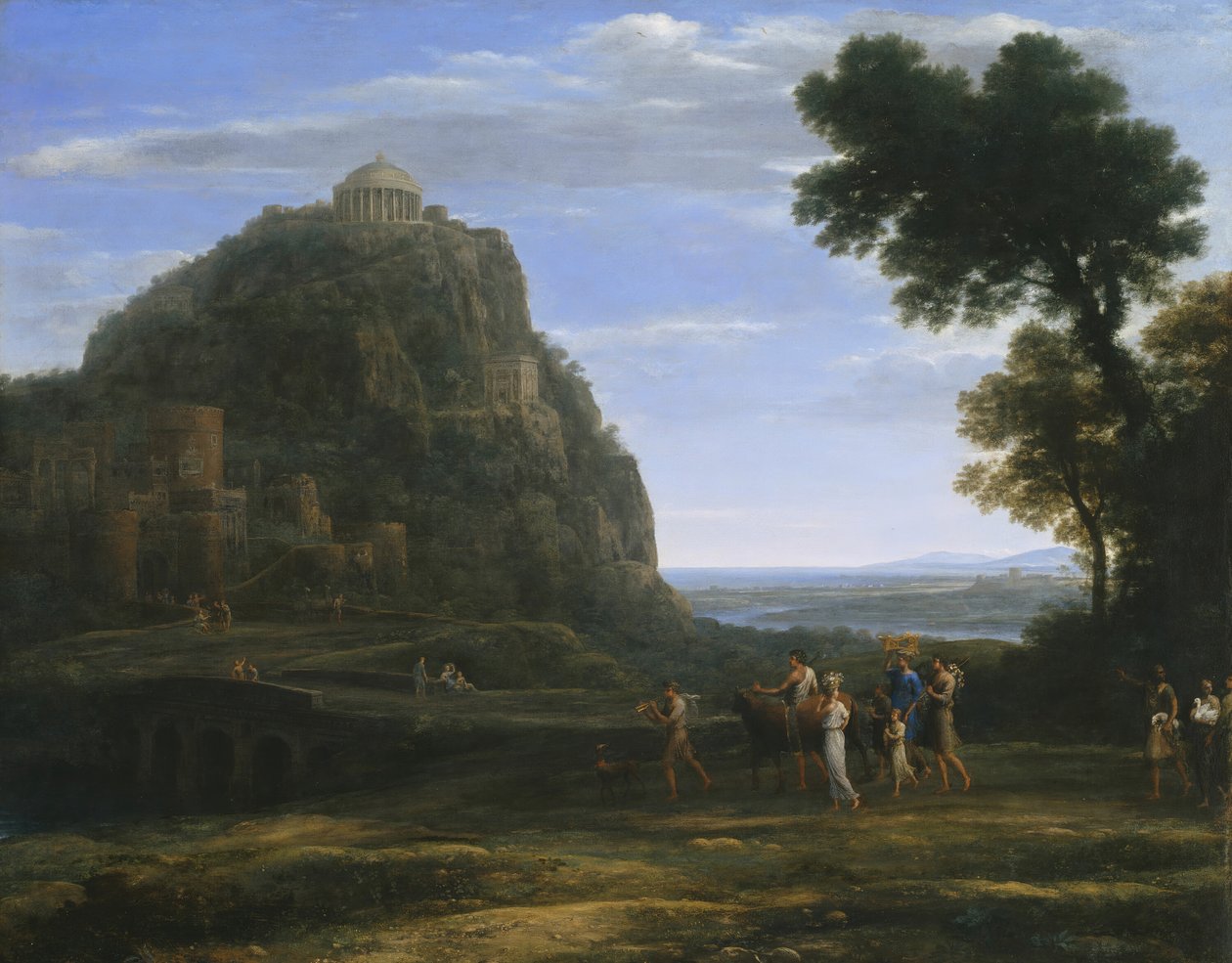 Widok Delf z procesją, 1673. autorstwa Claude Lorrain
