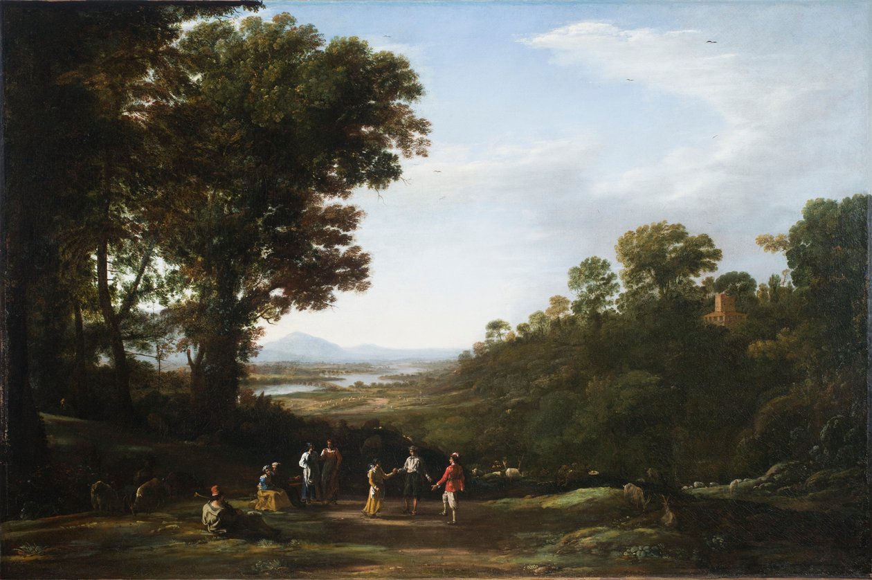 Tańczący wieśniacy autorstwa Claude Lorrain