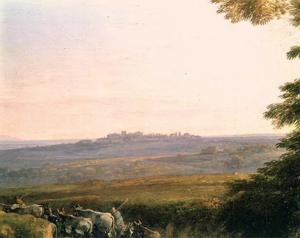 Krajobraz z pasterzami (szczegół) autorstwa Claude Lorrain