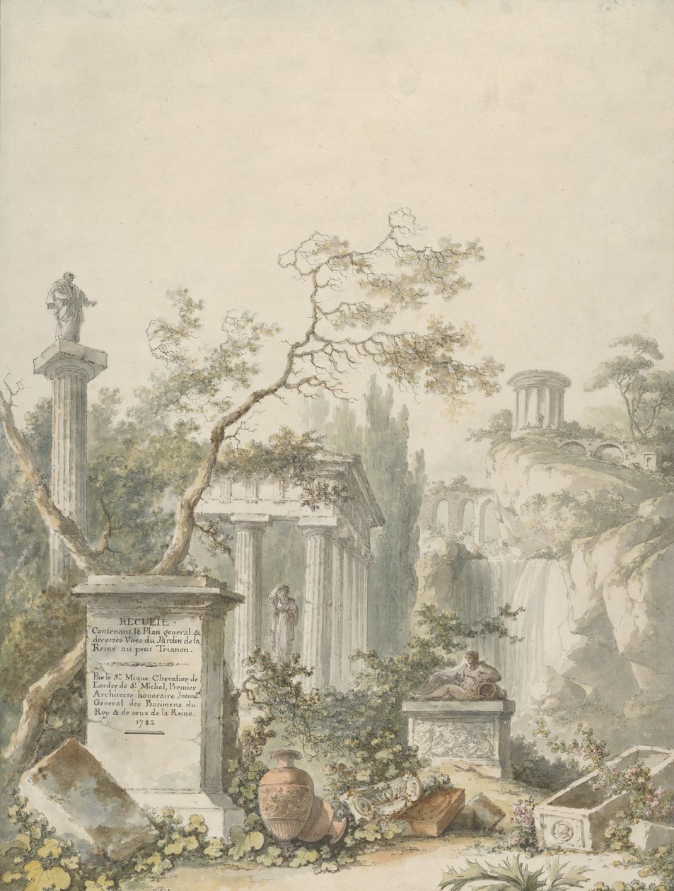 Projekt frontyspisu, 1782. autorstwa Claude Louis Chatelet
