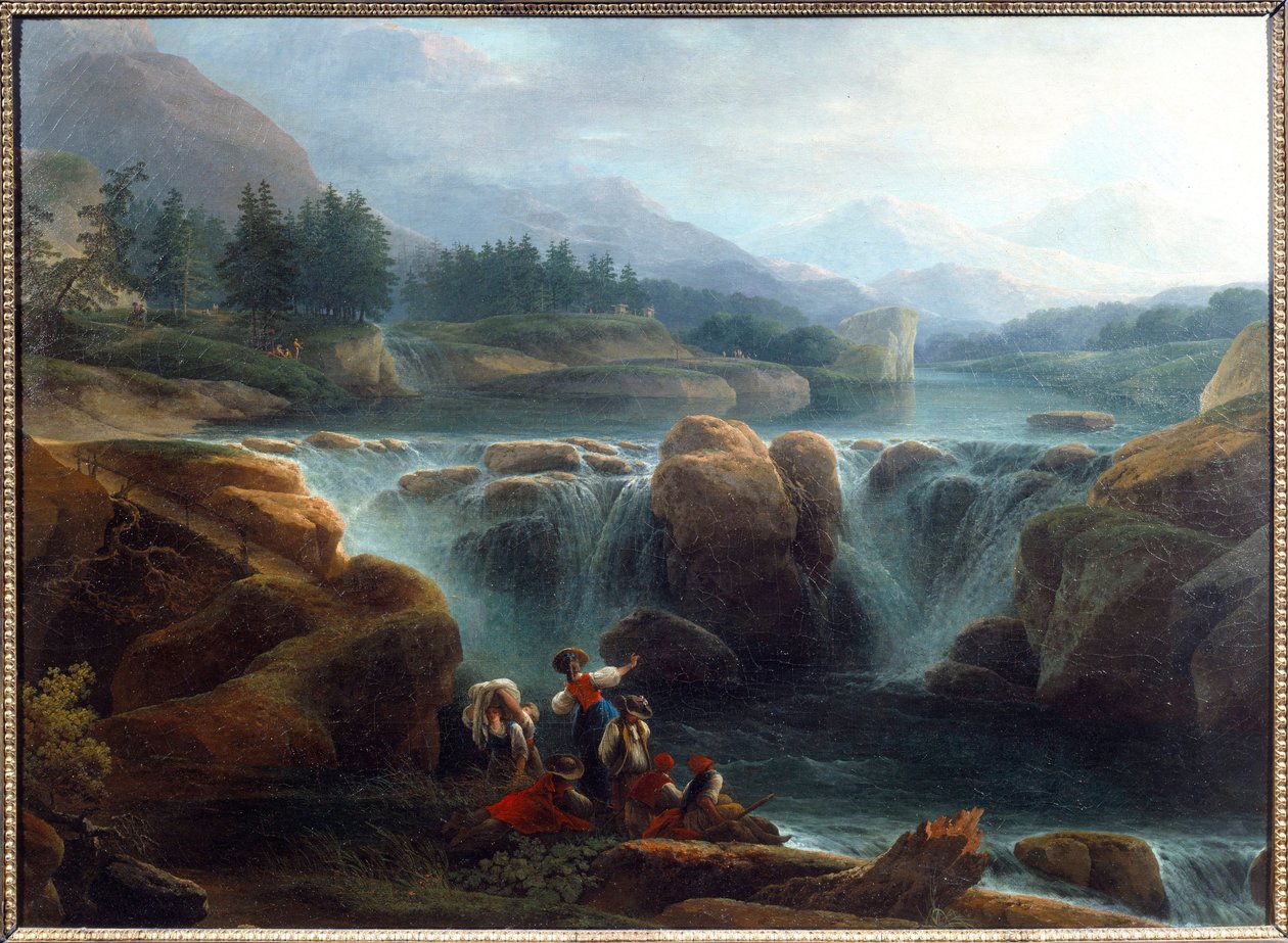 La cascade Obraz Claude Louis Chatelet (1753-1794) 1793 Nd. 0,92x1,26 m Orlean, musee des Beaux Arts autorstwa Claude Louis Chatelet