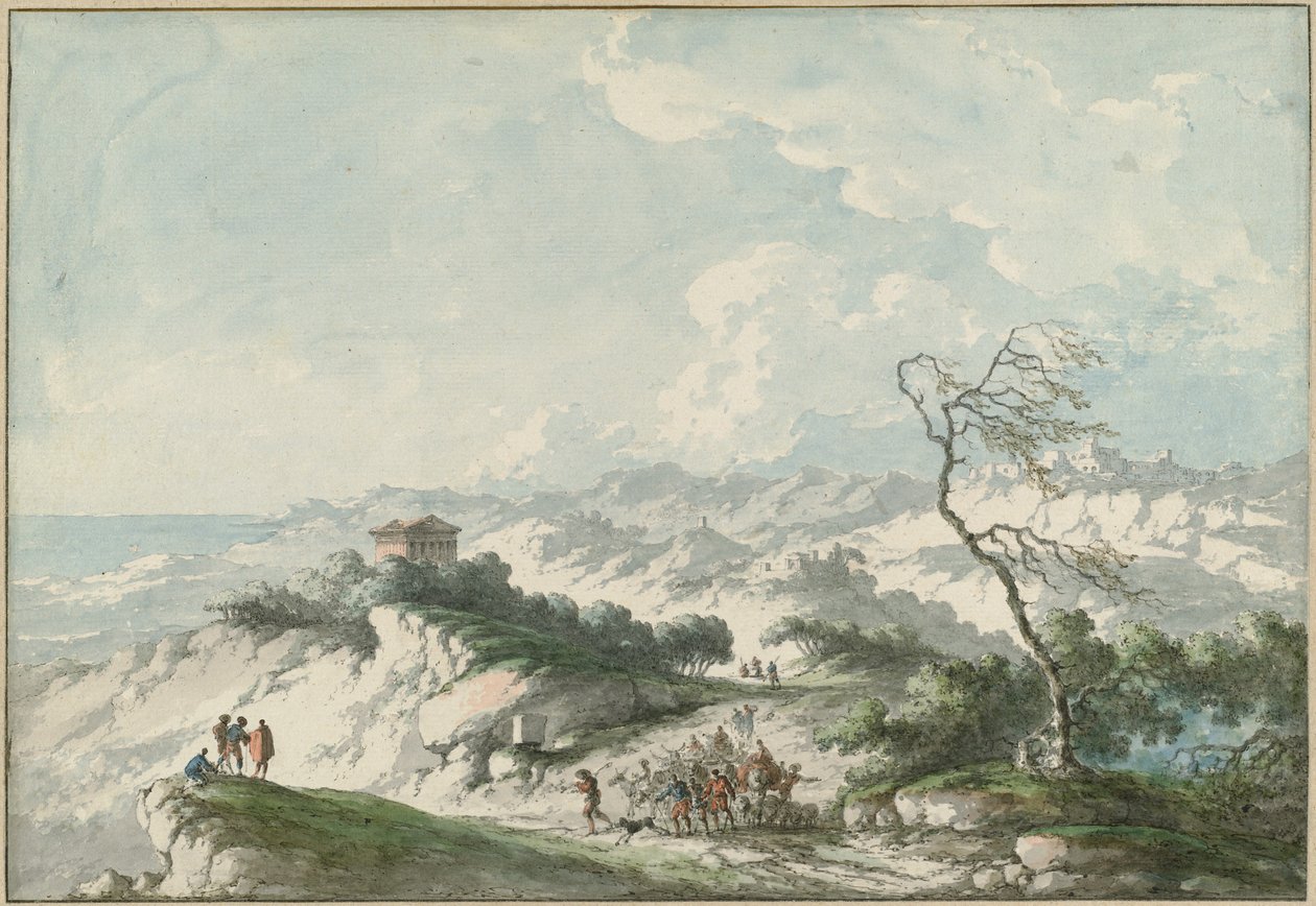 Drugi widok na okolicę Agrigento autorstwa Claude Louis Chatelet