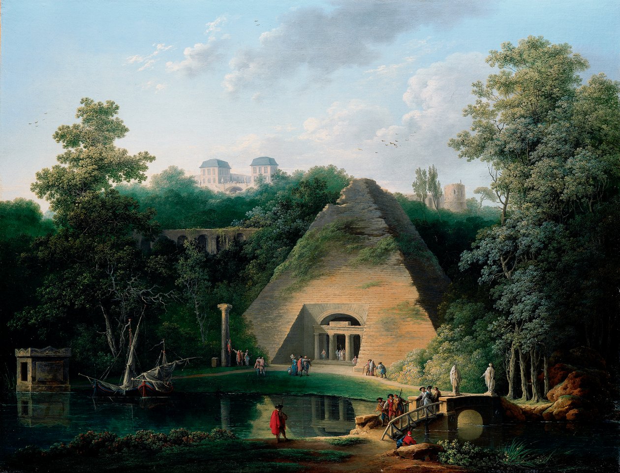 Piramida w Chateau de Maupertuis, ok.1785 autorstwa Claude Louis Chatelet