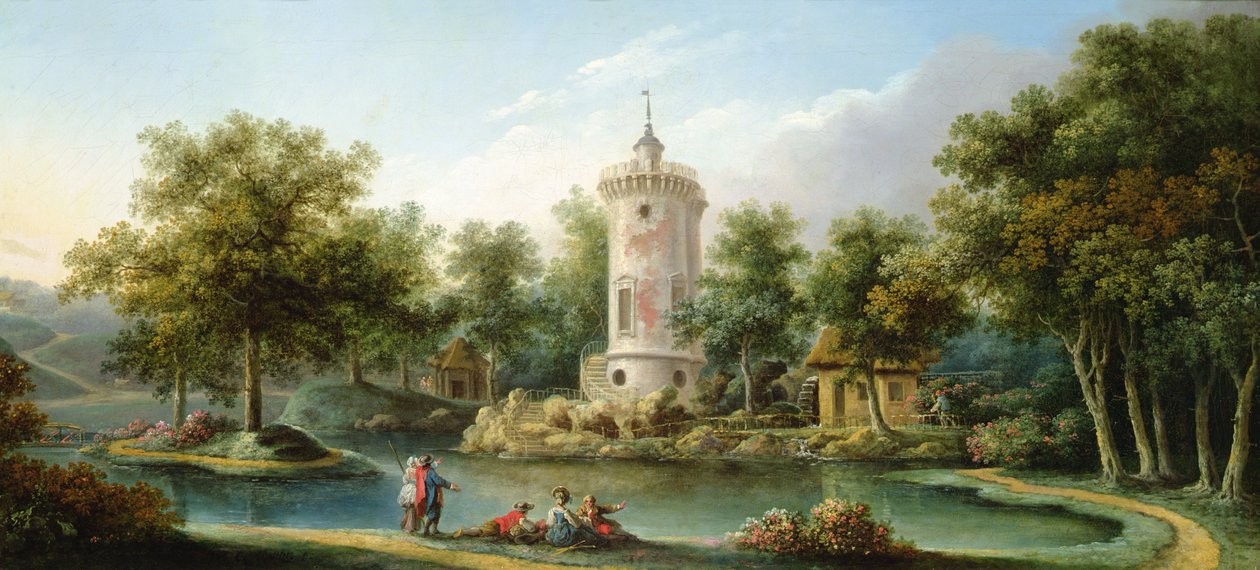 Tour de Marlborough w Jardin des Mesdames, Bellevue autorstwa Claude Louis Chatelet