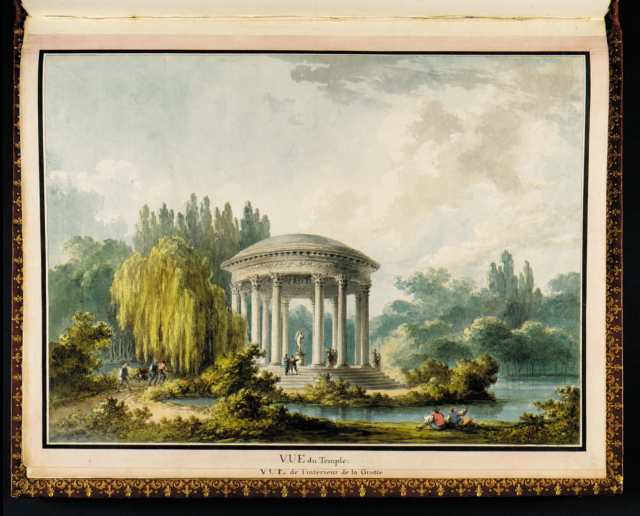 Widok świątyni, z Recueil des plans du Petit Trianon autorstwa Richarda Mique (1728-94) autorstwa Claude Louis Chatelet