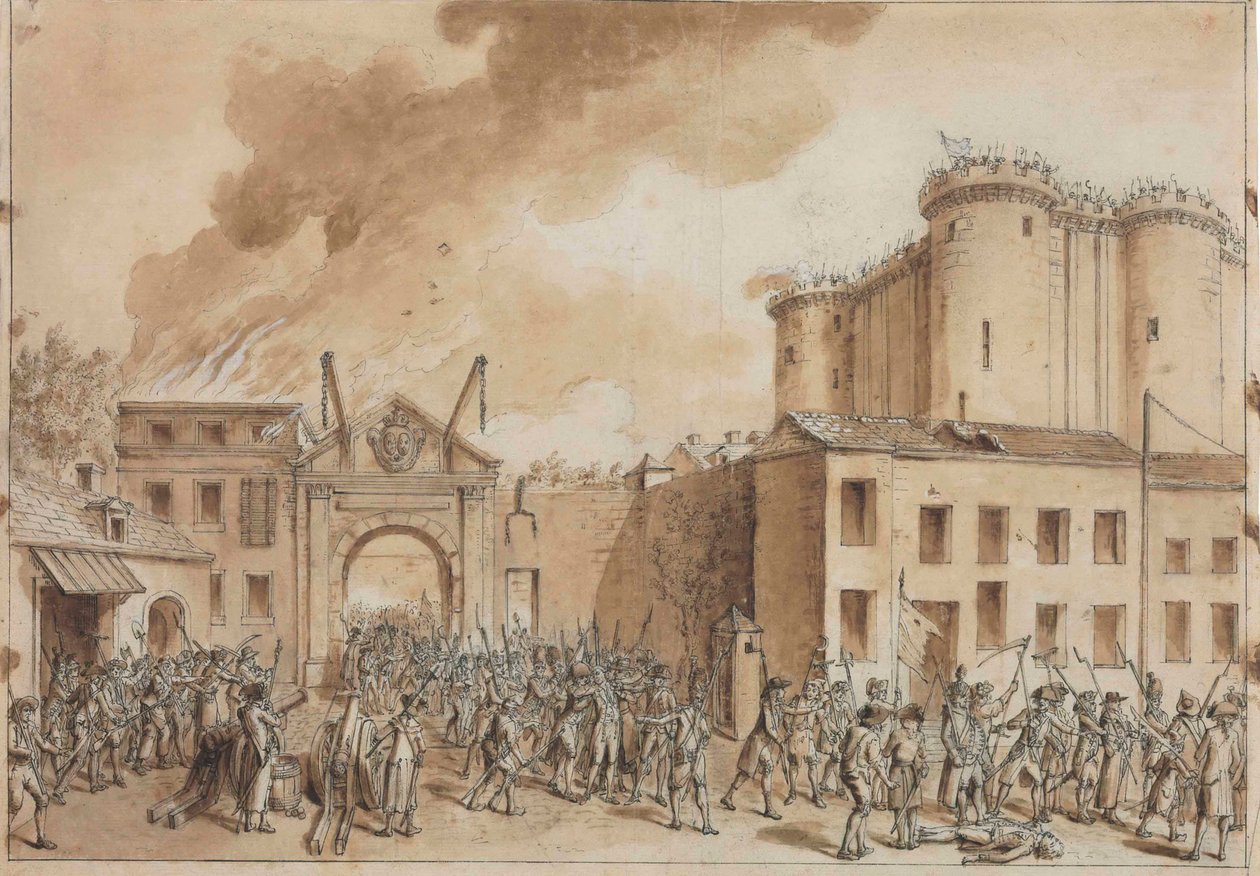 Szturm na Bastylię 14 lipca 1789 r. autorstwa Claude Louis Desrais