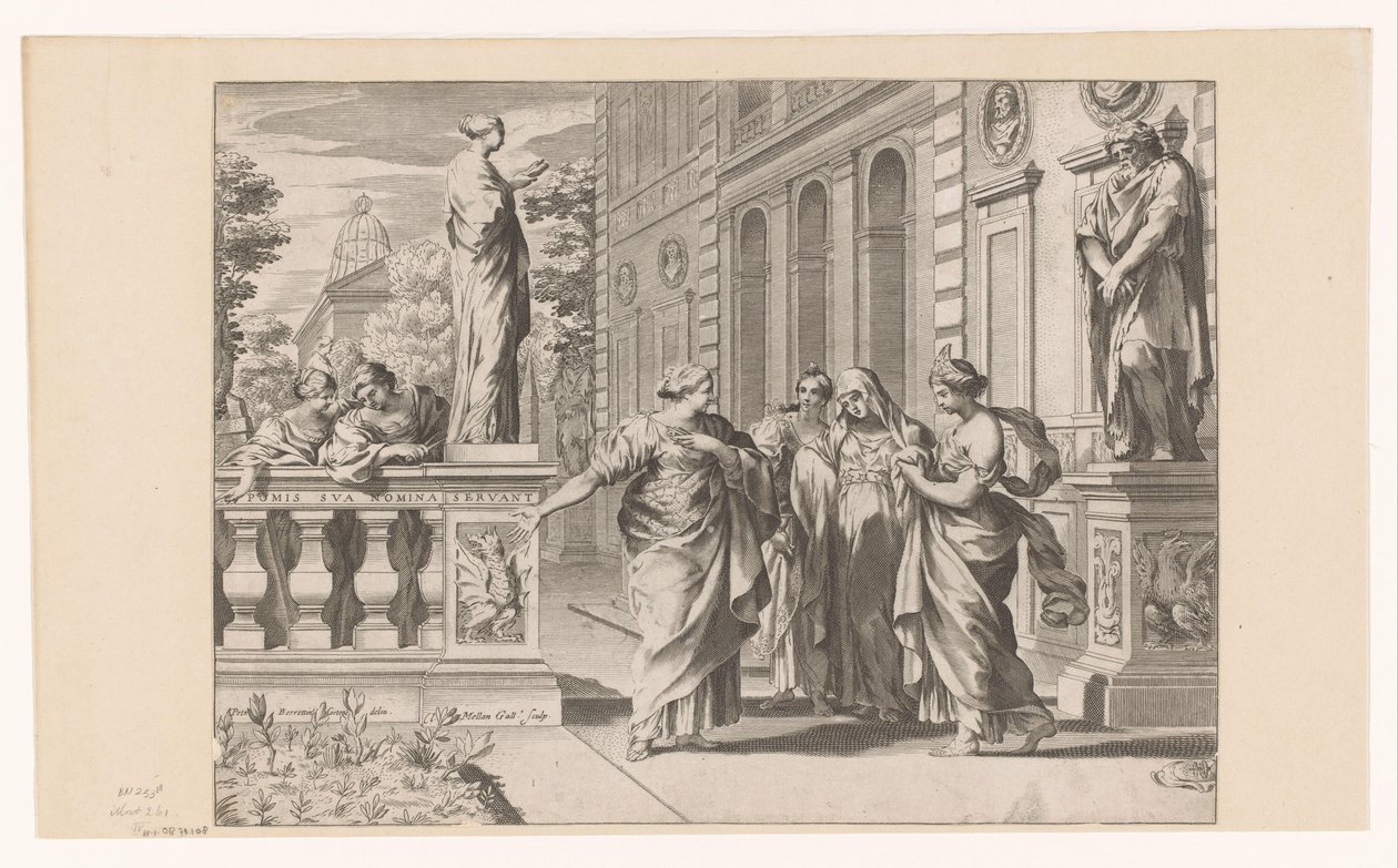 Alegoria na cześć Collegio Romano autorstwa Claude Mellan