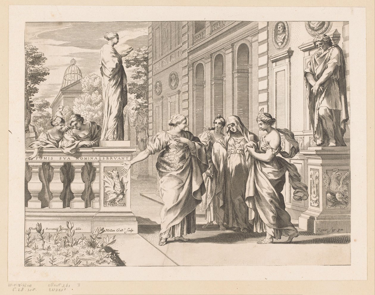 Alegoria na cześć Collegio Romano autorstwa Claude Mellan