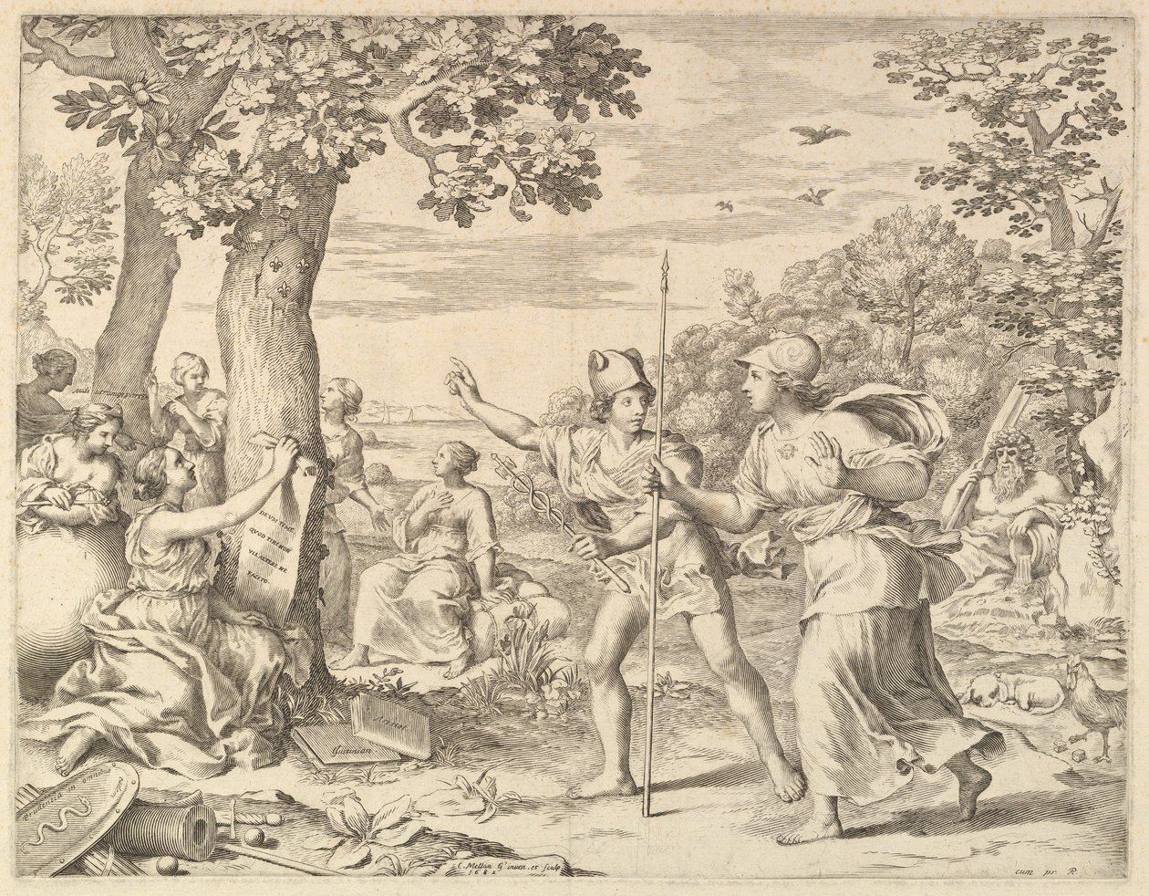 Alegoria o dobrym rządzie we Francji, 1685. autorstwa Claude Mellan