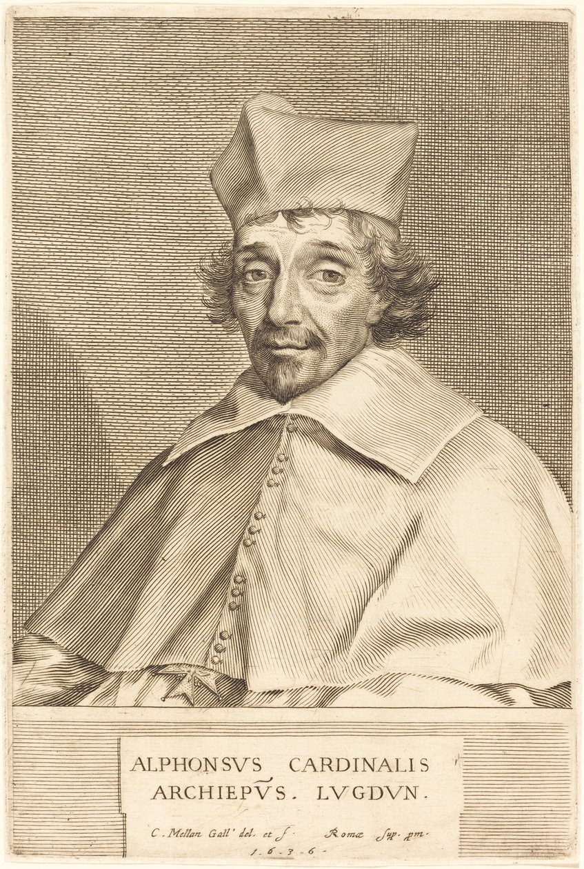 Alphonse du Plessis Richelieu, kardynał Lyonu autorstwa Claude Mellan