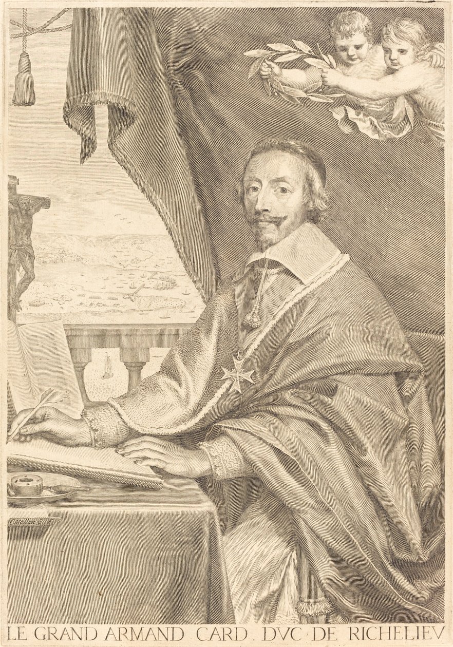 Armand Jean du Plessis, kardynał Richelieu autorstwa Claude Mellan