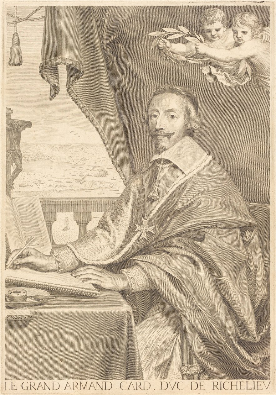 Armand Jean du Plessis, kardynał Richelieu autorstwa Claude Mellan