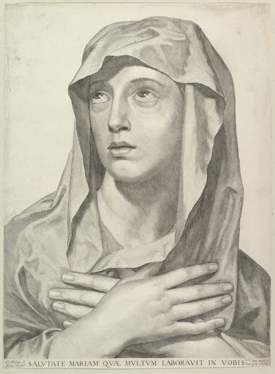Popiersie Dziewicy, 1650. autorstwa Claude Mellan
