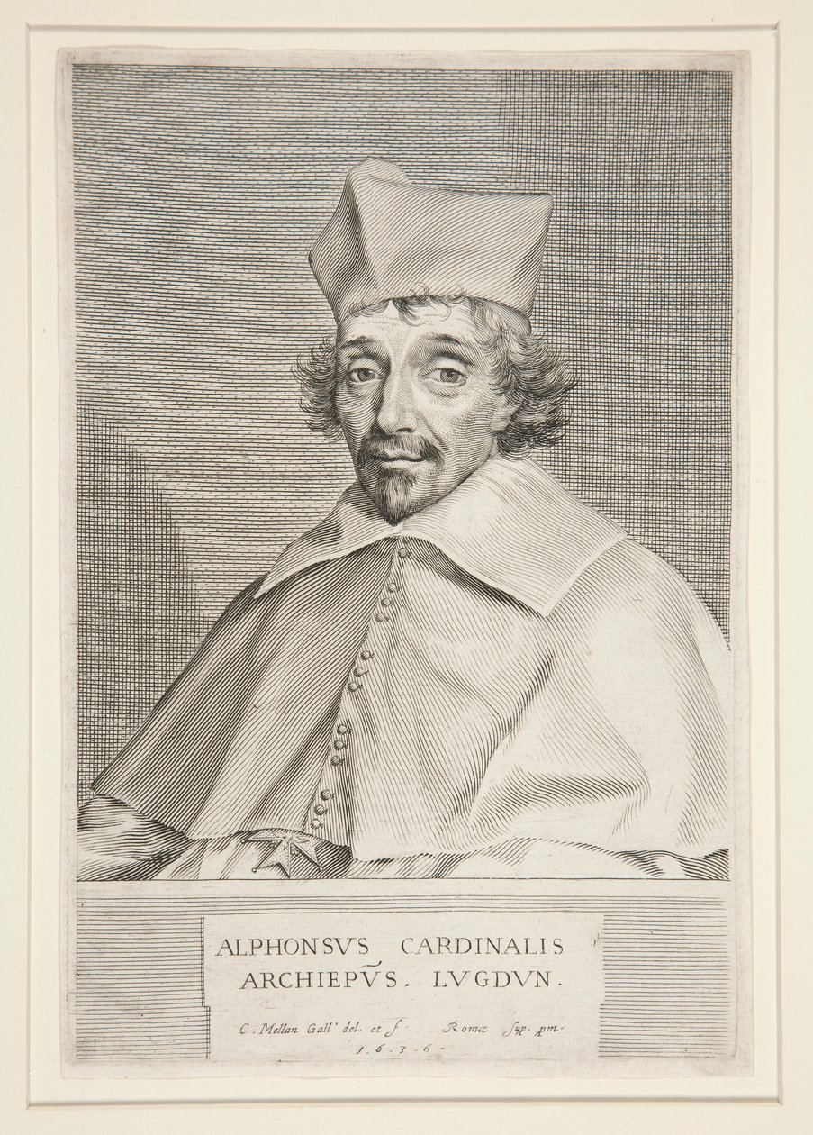 Kardynał Alphonse de Plessis de Richelieu (brat słynnego kardynała) autorstwa Claude Mellan
