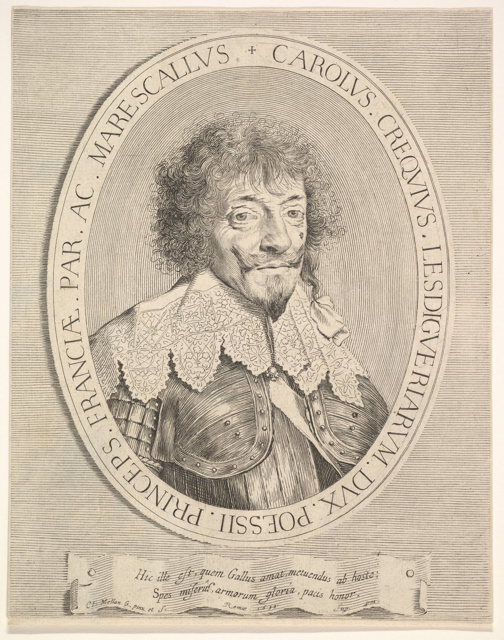 Karol I z Créquy, książę Lesdiguières, 1633. autorstwa Claude Mellan