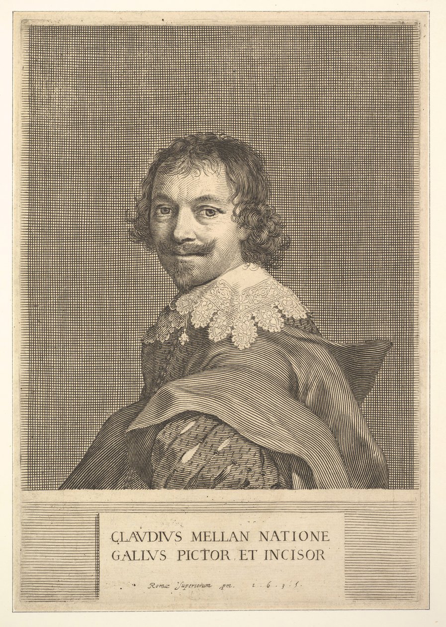 Claude Mellan: Autoportret, 1635. autorstwa Claude Mellan