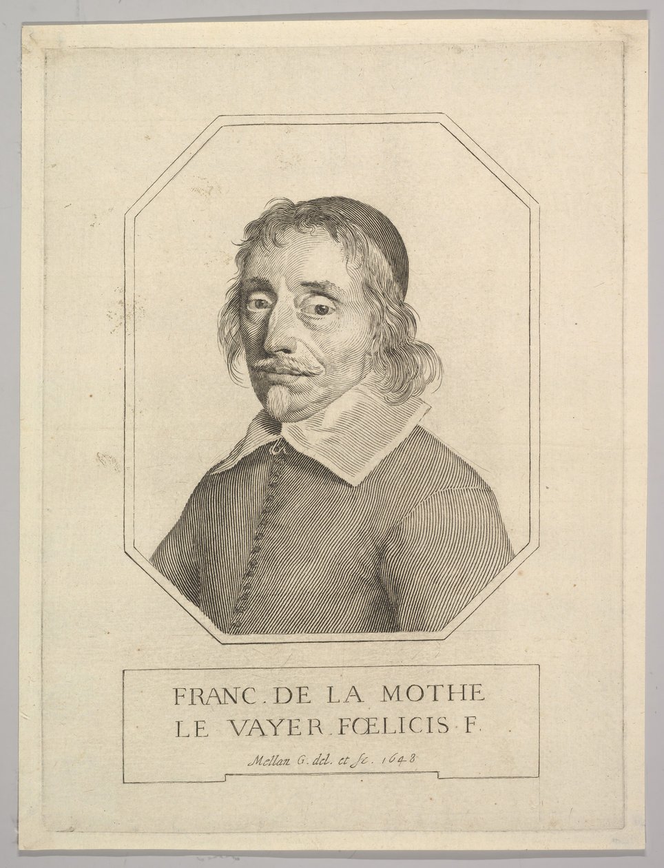 Francois de La Mothe Le Vayer, 1648. autorstwa Claude Mellan