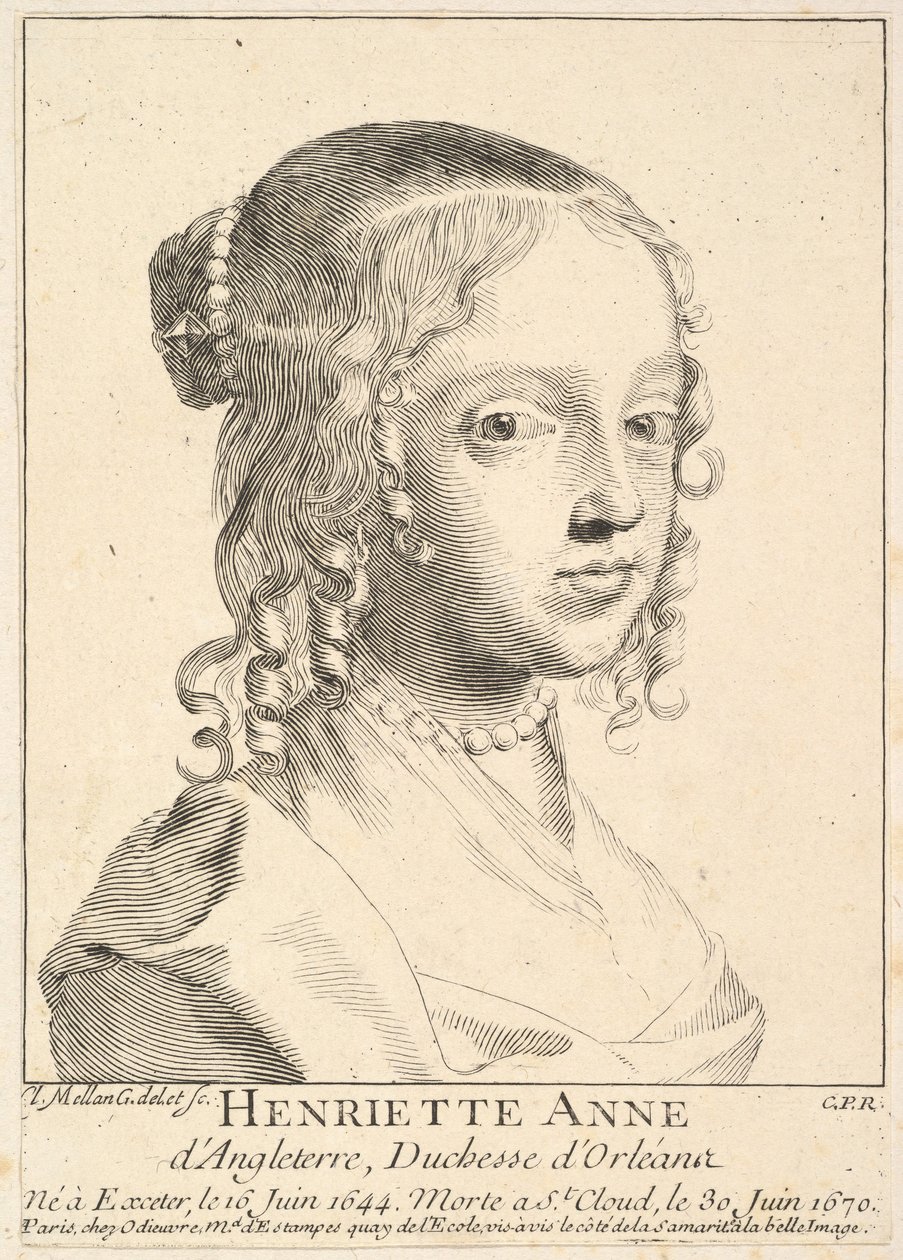 Henriette-Anne z Anglii, księżna Orleanu. autorstwa Claude Mellan