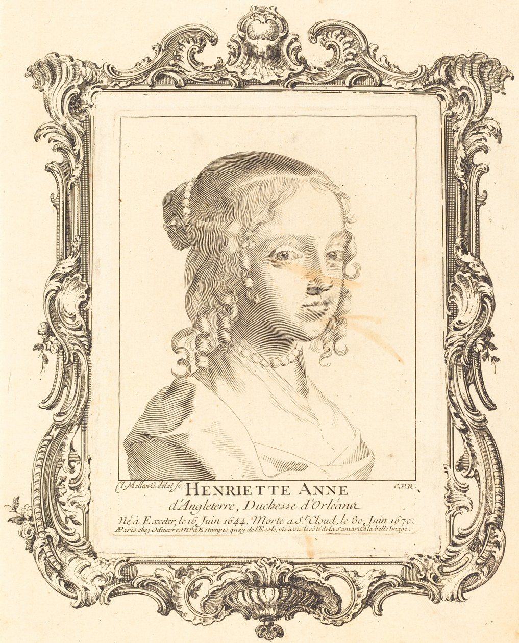 Henriette Anna z Anglii, księżna Orleanu autorstwa Claude Mellan