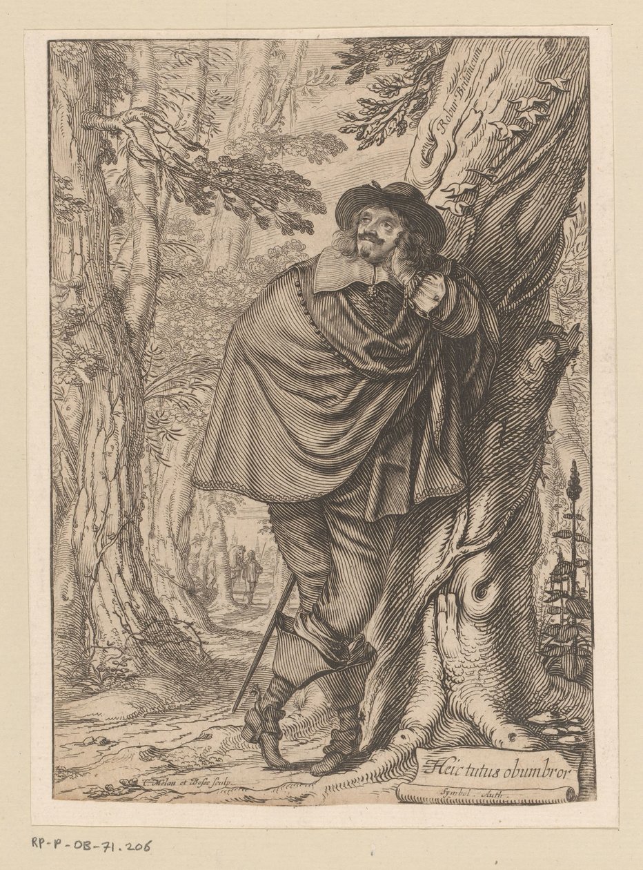 James Howell oparty o drzewo Strona tytułowa dla: James Howell, Dendrologie (...), 1641 autorstwa Claude Mellan
