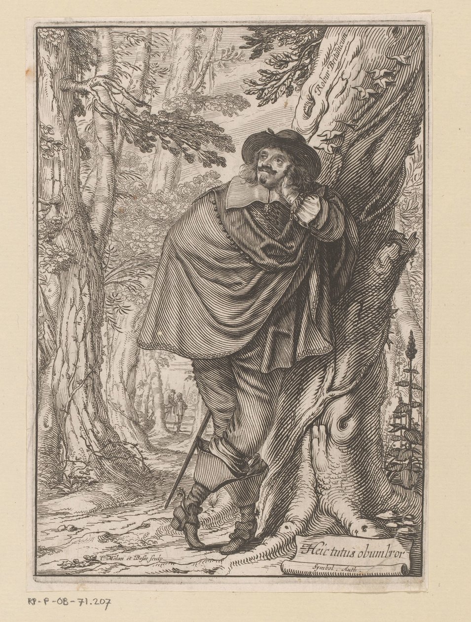 James Howell oparty o drzewo Strona tytułowa dla: James Howell, Dendrologie (...), 1641 autorstwa Claude Mellan