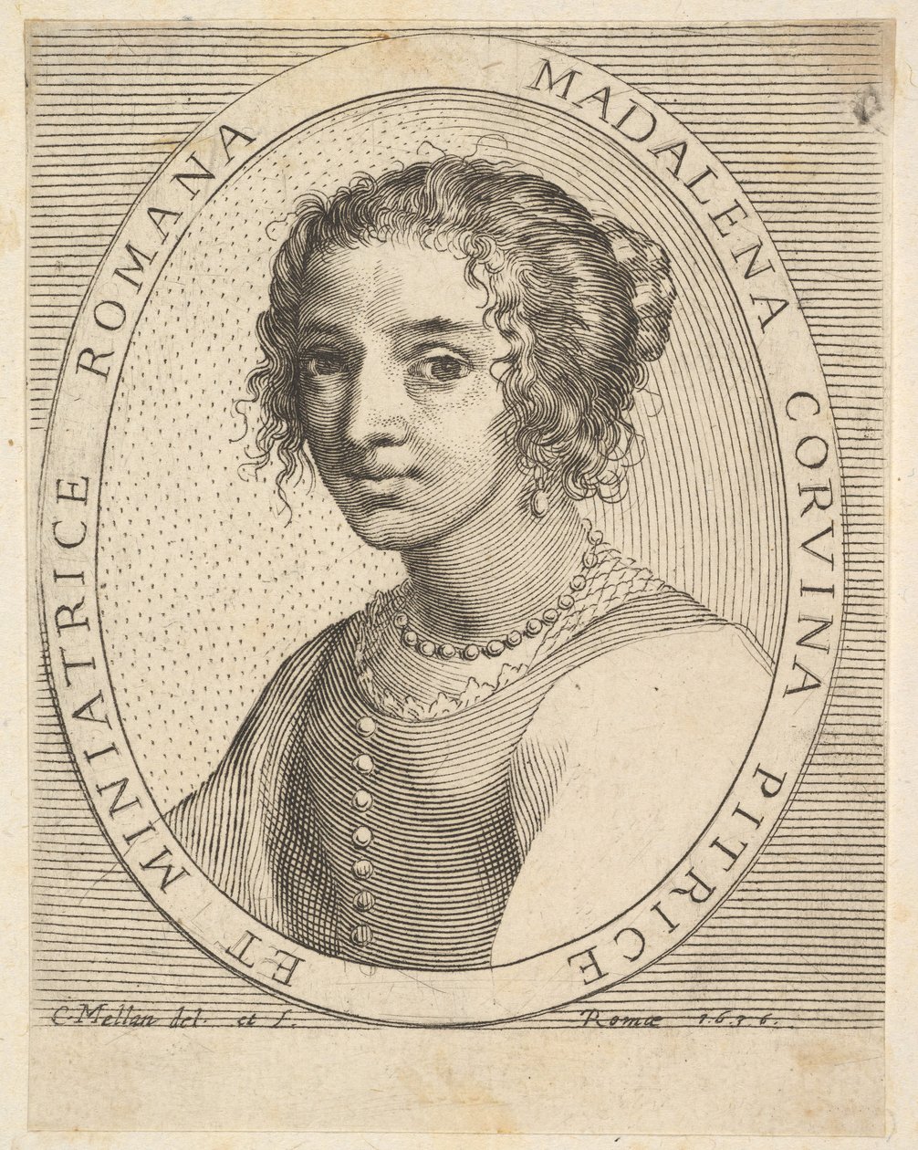 Maddalena Corvina, 1636. autorstwa Claude Mellan