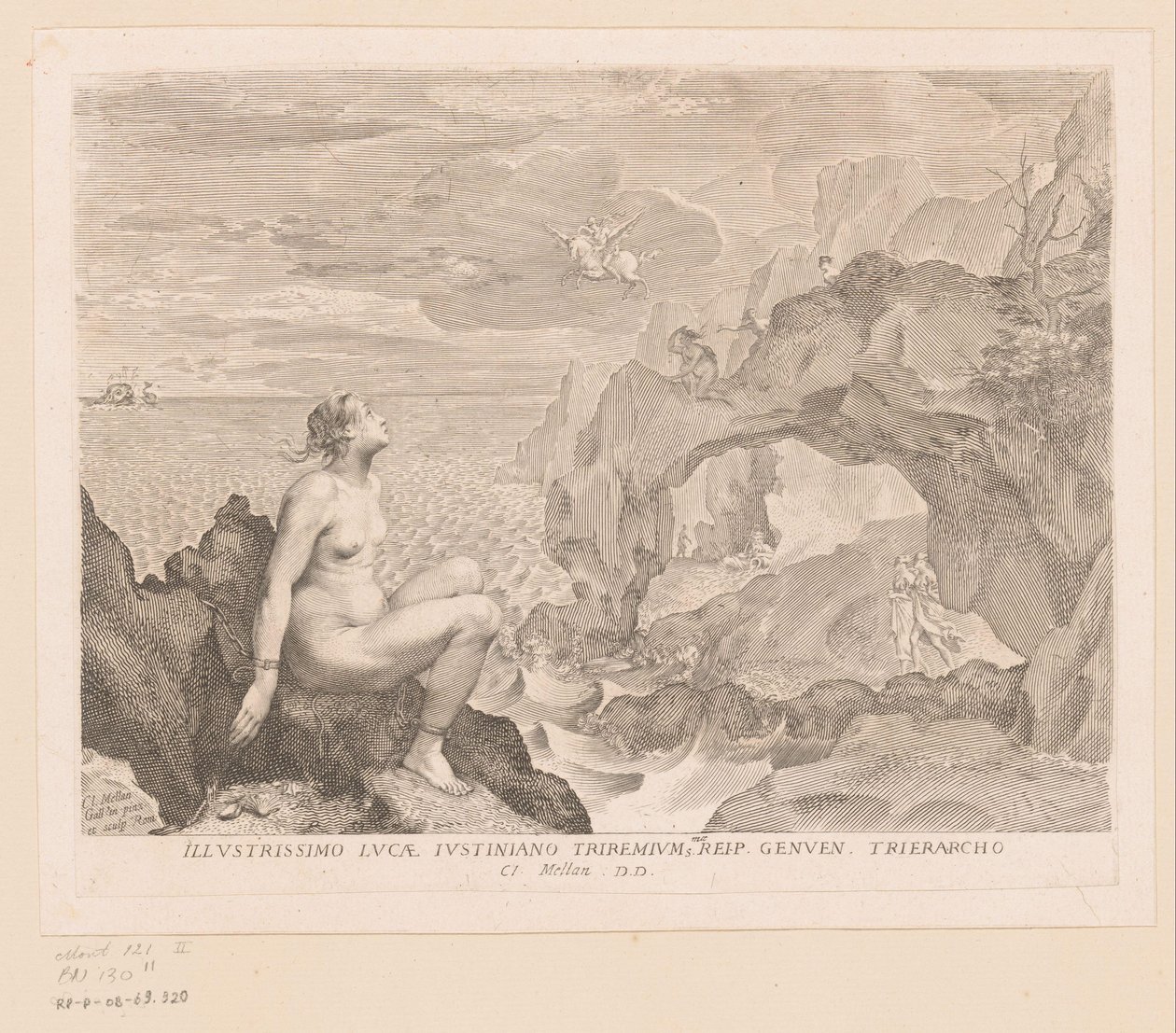 Perseusz uwalnia Andromedę autorstwa Claude Mellan
