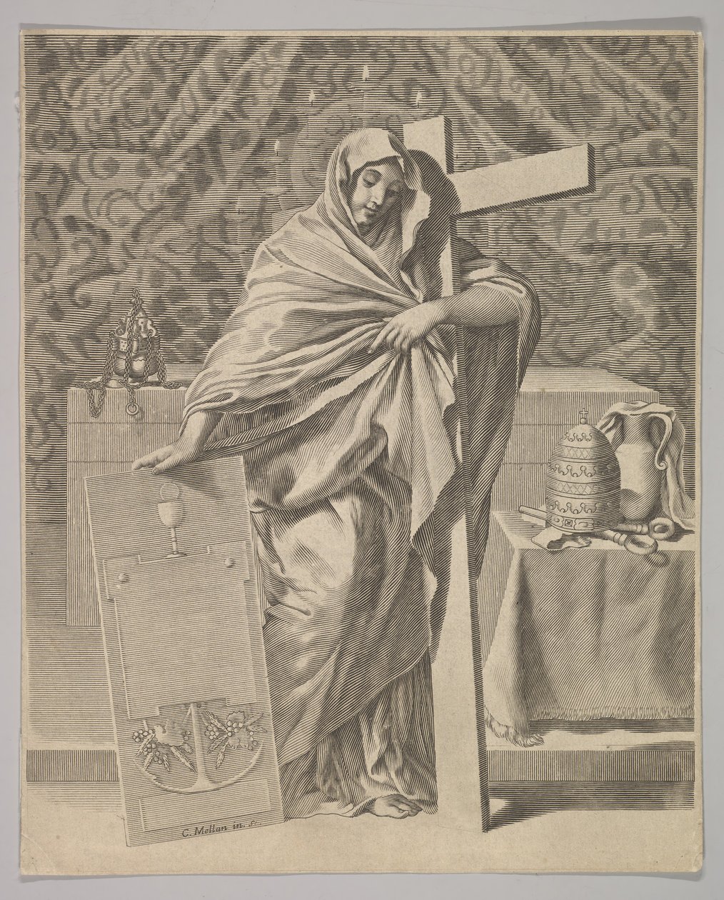 Personifikacja wiary, 1642. autorstwa Claude Mellan