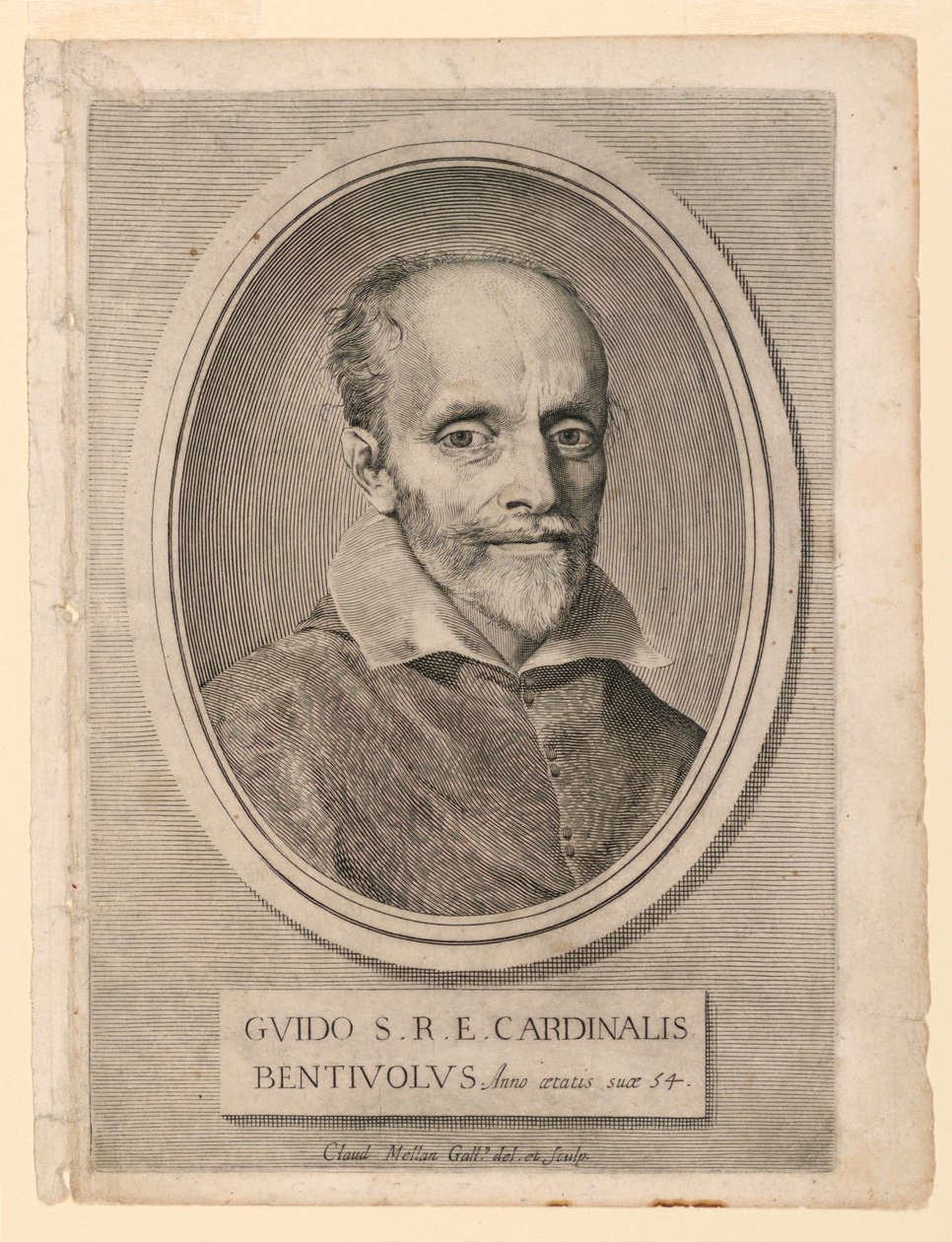 Portret kardynała Guido Bentivoglio autorstwa Claude Mellan